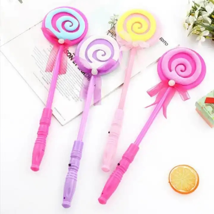 RTS Promotional Product Customize Colorful Lollipop Led Flash Magic Children Glow Stick