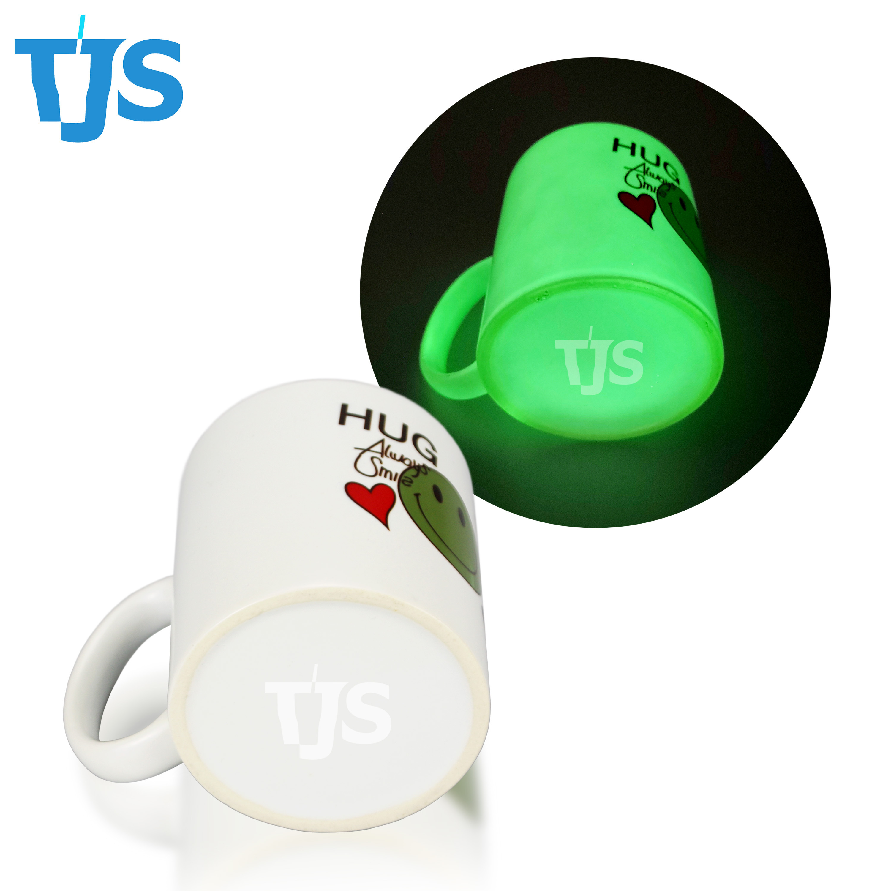 TJS high quality 11 oz glow in the dark coffee mug for wholesale sublimation mug can be with sublimation travel mug