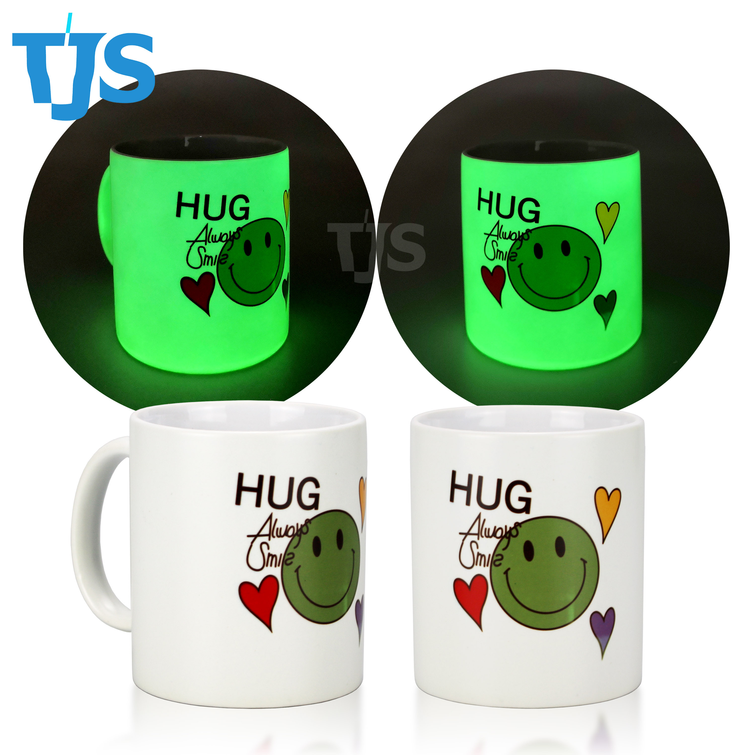 TJS high quality 11 oz glow in the dark coffee mug for wholesale sublimation mug can be with sublimation travel mug