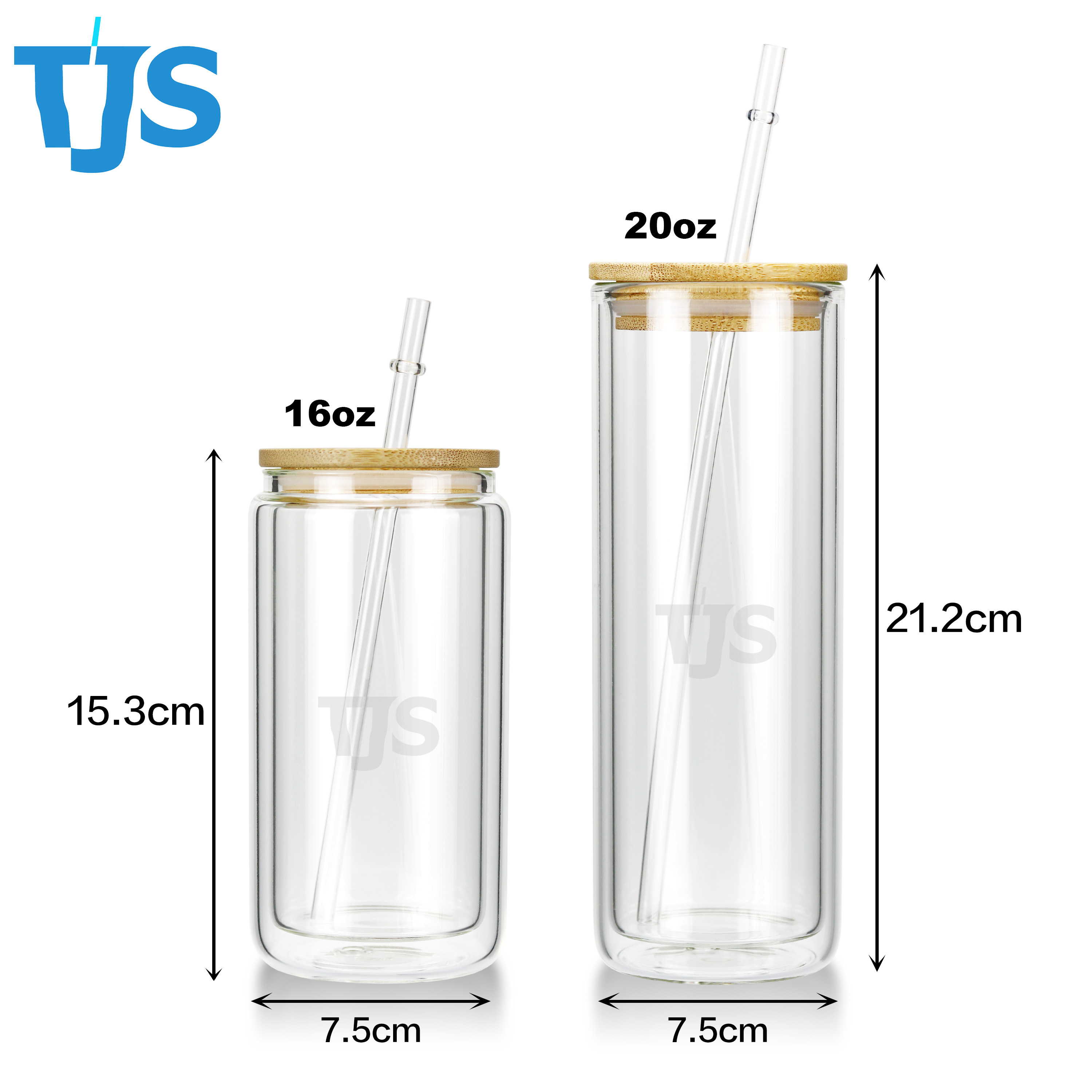 Glass snow globe tumbler double wall glass with bamboo lid and straw sublimation glass snowglobe tumblers