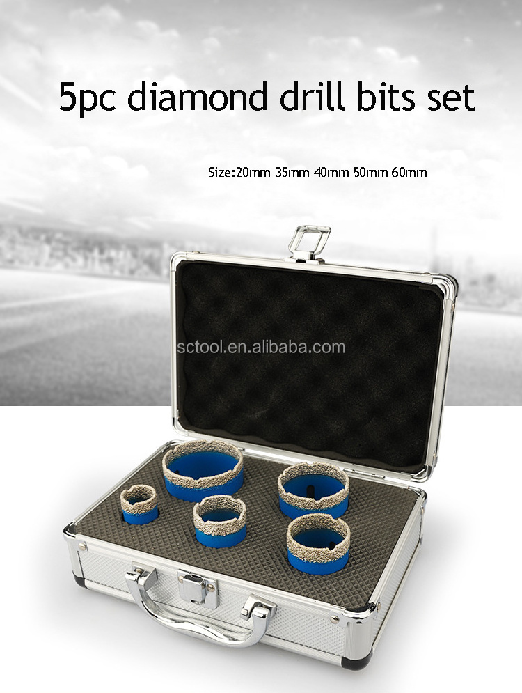 vacuum brazed hole drill diamond hole saw drill bit 10pcs diamond core drill bits set for Stone Ceramic Porcel tile hole saw