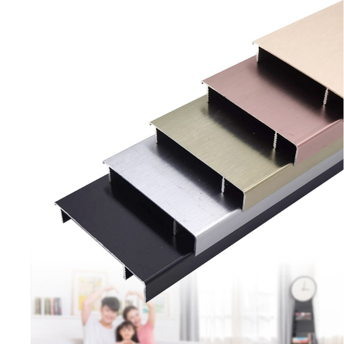 Aluminium Vinyl Foam Skirting Board PVC Moulding Wall Panels Flooring Accessories Brushed Metal Skirting Protectors