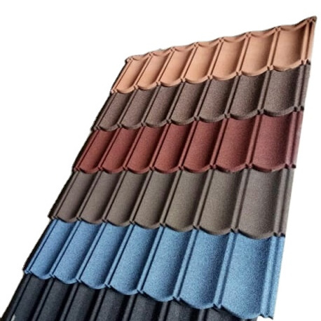 2022 Morden popular design ghana stone coated steel roofing tiles color stone coated roof tiles for new building material