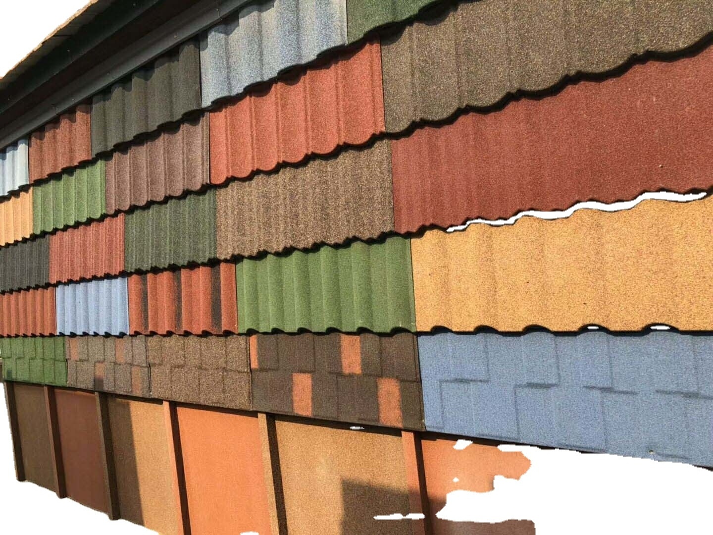 2022 Morden popular design ghana stone coated steel roofing tiles color stone coated roof tiles for new building material