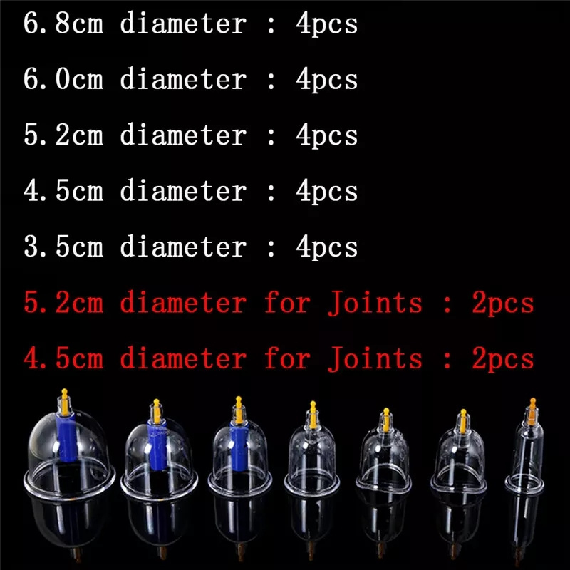 24PCS SET chinese pull out vacuum apparatus cup cupping therapy apparatus body massage