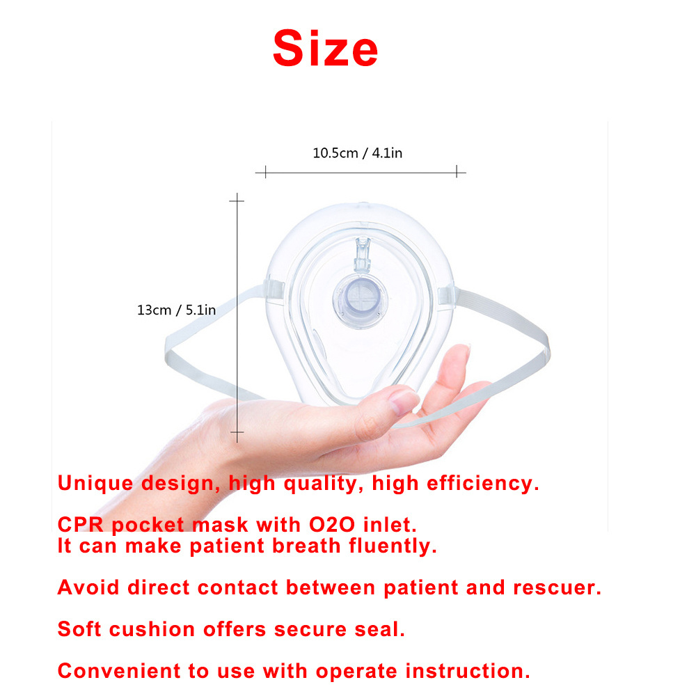 CPR Resuscitator Rescue Emergency First Aid Pockets CPR Masks Breathing Mask Mouth Breath One-way Valve Tools