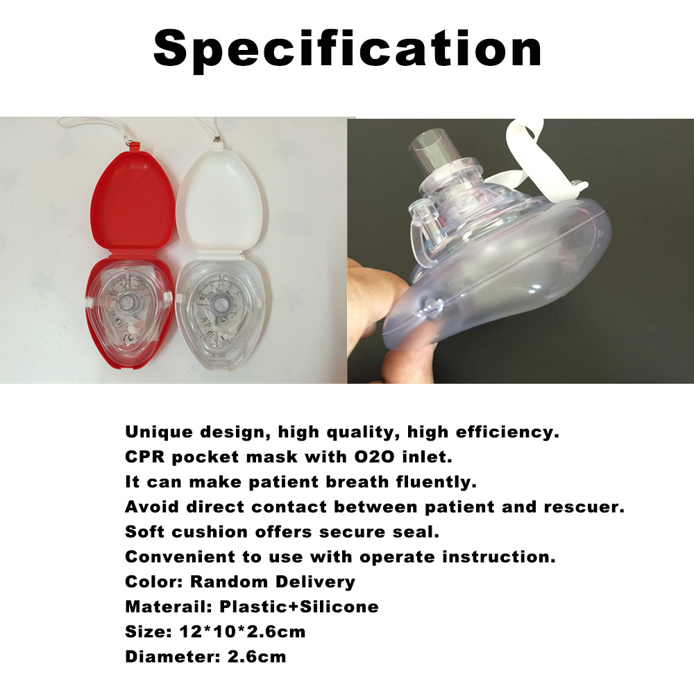 CPR Resuscitator Rescue Emergency First Aid Pockets CPR Masks Breathing Mask Mouth Breath One-way Valve Tools