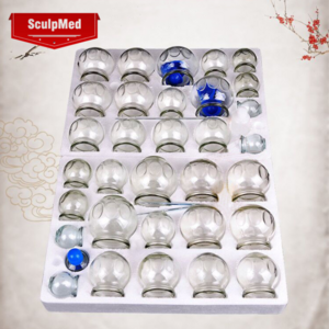 34Pcs Massage Suction Cups fire Glass Cupping Therapy Set