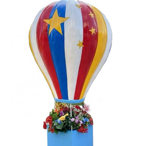 Factory modern art craft festival decorative hot air balloon resin fiberglass ornaments window shop display statue sculpture