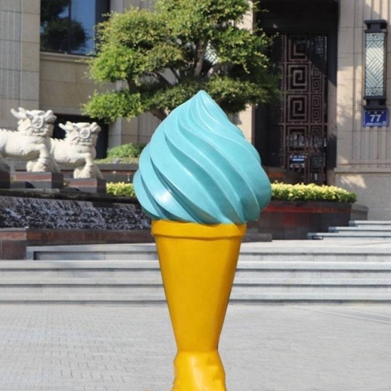 Large Resin Donuts Fiberglass Ice Cream Bubble Tea Sculpture For Shopping Mall Outdoor Garden Decoration Fiberglass Sculpture