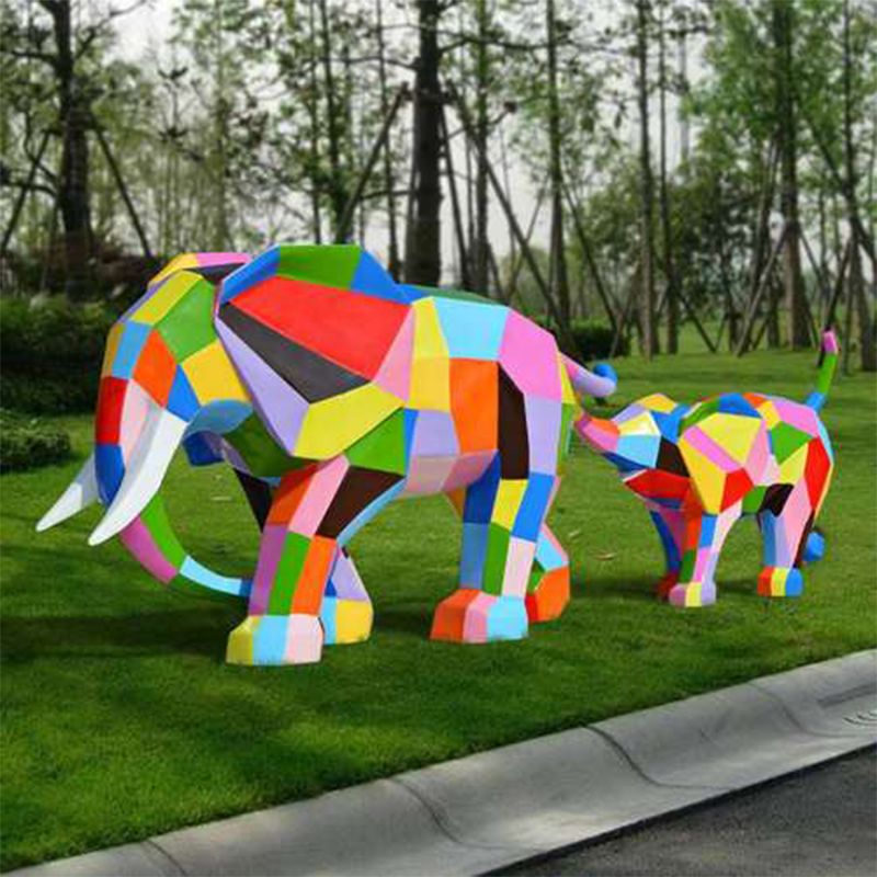 Customize Fiberglass Resin Elephant Statue Sculpture Outdoor Life Size Fiberglass Animal Statue Sculpture For Garden Decoration