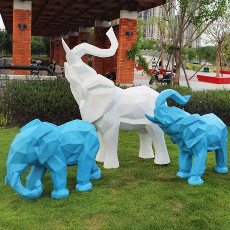 Customize Fiberglass Resin Elephant Statue Sculpture Outdoor Life Size Fiberglass Animal Statue Sculpture For Garden Decoration