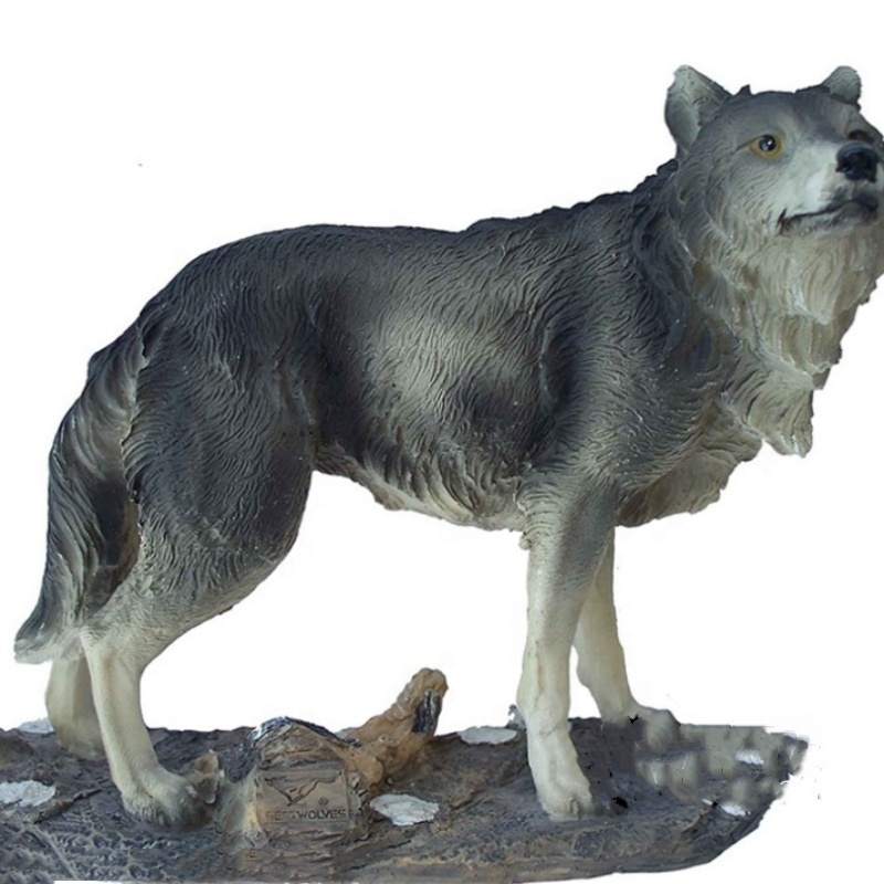 Customize hot sale life size resin animal statue Fiberglass Material wolf Fiberglass sculpture custom wolf statue