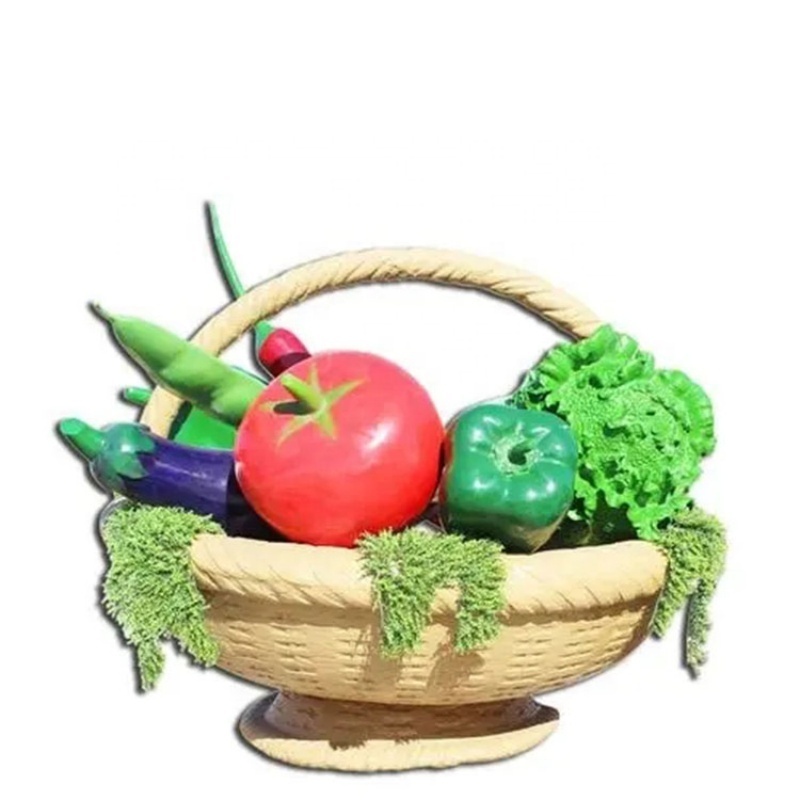 Hot sale custom Artificial Vegetables Fruit Pumpkin Strawberry Pineapple Sculpture outdoor mall fiberglass decoration