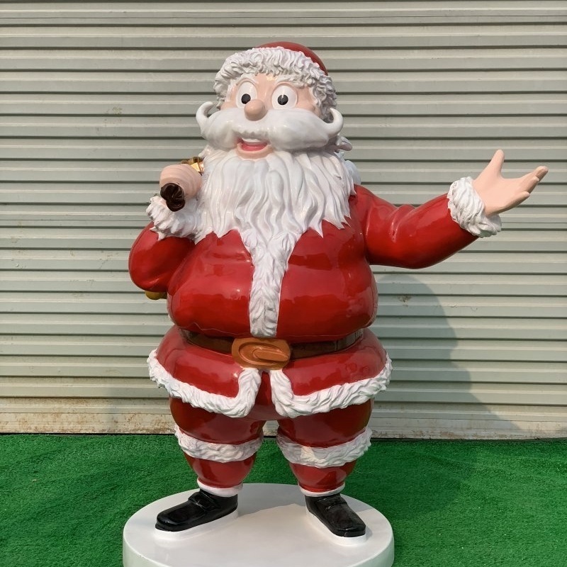 Life sized fiberglass resin festival landscape garden lawn Santa claus snowman reindeer sculpture outdoor fiberglass statue