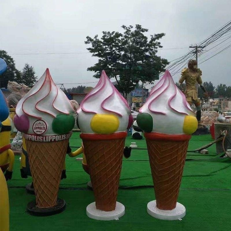 Large Resin Donuts Fiberglass Ice Cream Bubble Tea Sculpture For Shopping Mall Outdoor Garden Decoration Fiberglass Sculpture