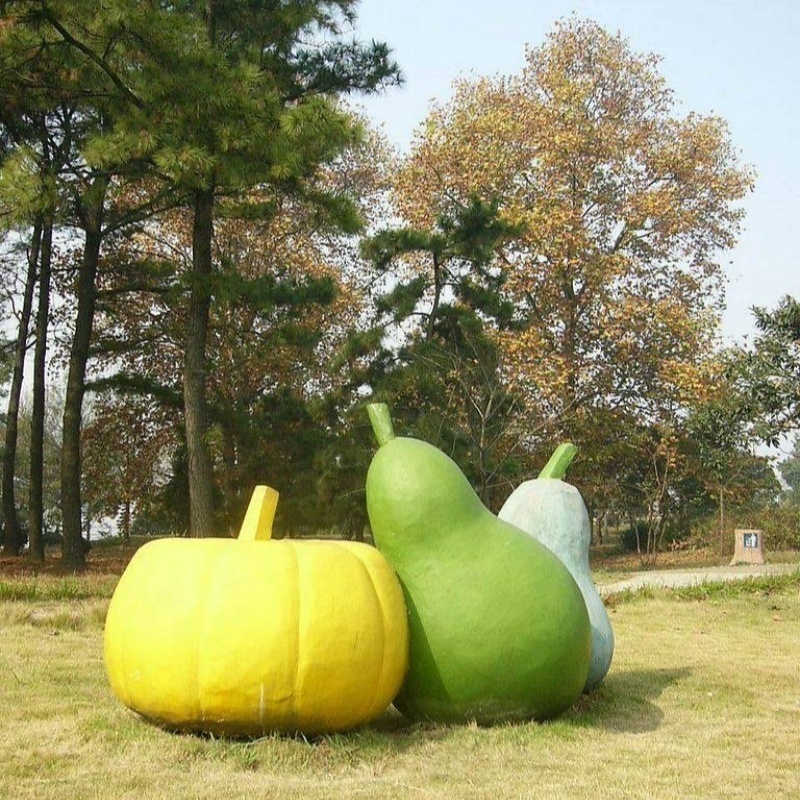 Fiberglass pear sculpture Outdoor garden decoration fruit & vegetables props fruit Pumpkin sculpture For Sale