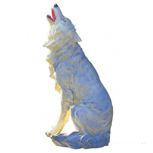 Customize hot sale life size resin animal statue Fiberglass Material wolf Fiberglass sculpture custom wolf statue