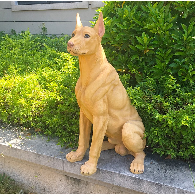 Factory Life Size Animal Dog Resin Fiberglass Modern Home Decor Electroplated Standing Fiberglass Dog sculpture Statue