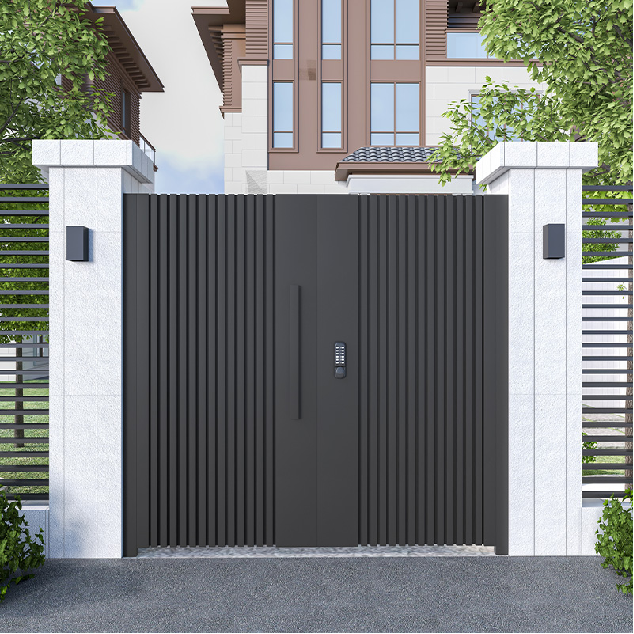 White curved sliding gate design grill for home retractable driveway gate telescopic sliding design curved gate