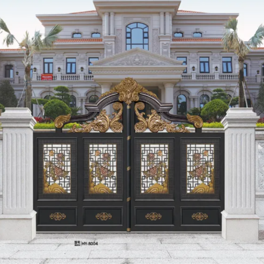 Outdoor luxury double door iron gates entrance main entrance gate stainless steel door design luxury main entrance gate