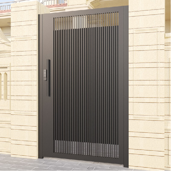 Elegant modern wrought iron gate design low price iron pipe fence gate design automatic remote control wrought iron metal gate