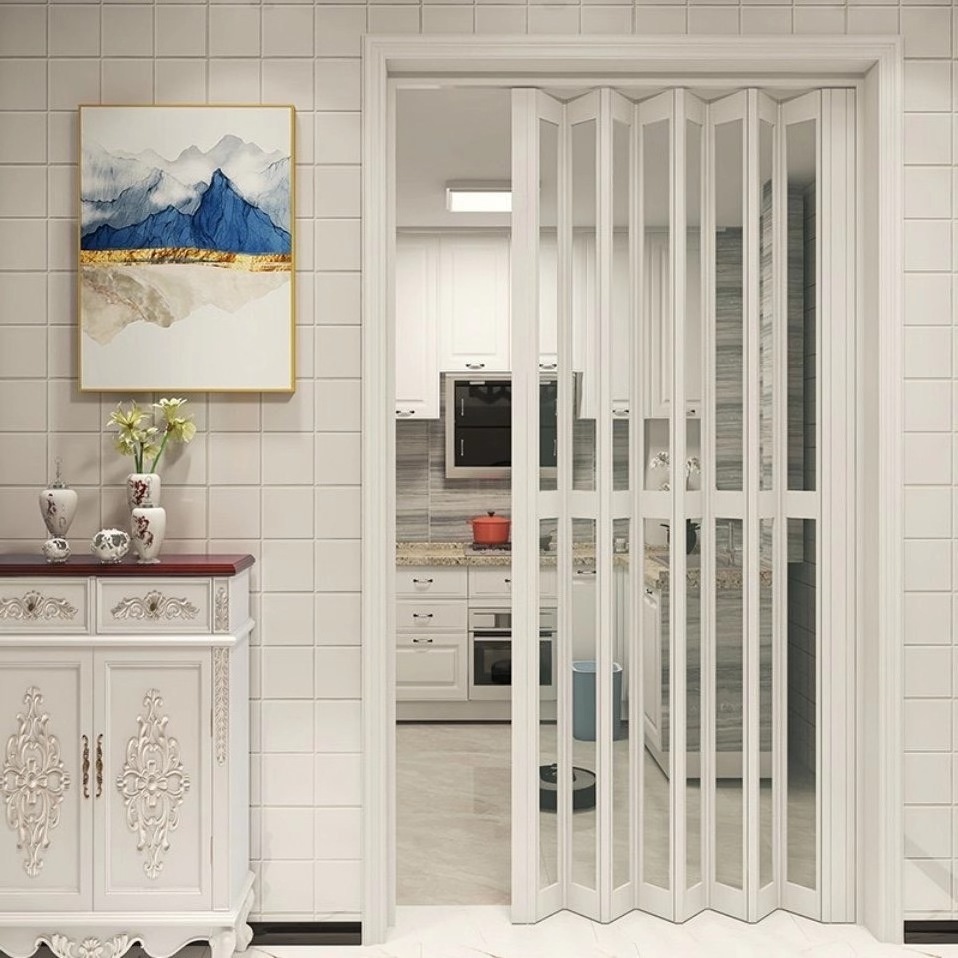 Pvc accordion partition wall doors toilet  interior  folding sliding pvc folding door plastic accordion PVC folding door