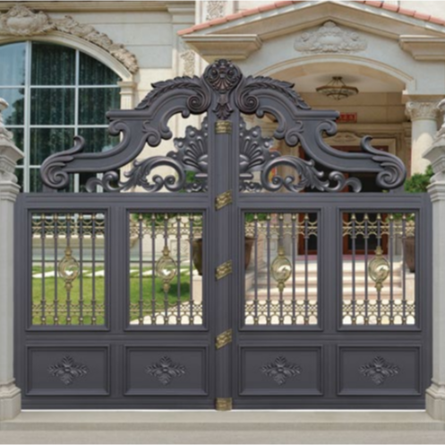 Wrought iron double steel for main security door steel  retail security doors homes luxury palace entrance door