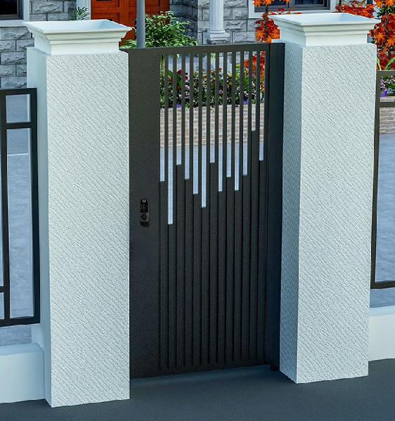 Elegant modern wrought iron gate design low price iron pipe fence gate design automatic remote control wrought iron metal gate