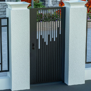 Elegant modern wrought iron gate design low price iron pipe fence gate design automatic remote control wrought iron metal gate