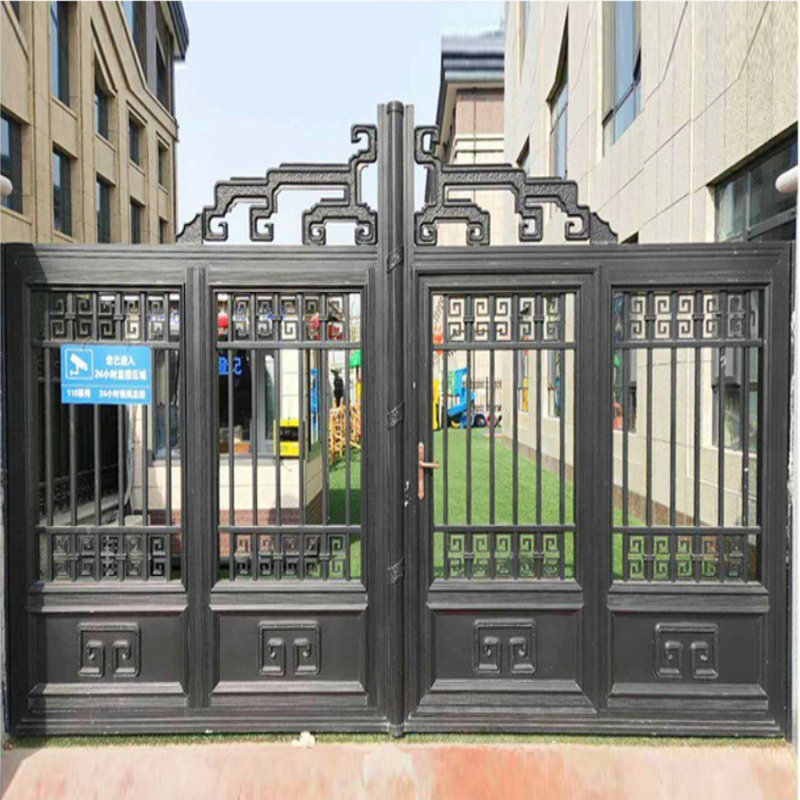 Aluminum alloy carved gate side double door high quality villa entrance gate