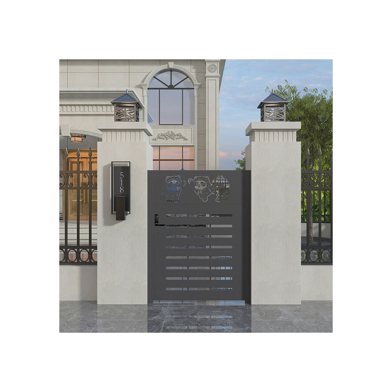 Modern villa  garden gate wrought iron courtyard gate  fence small electric garage door apartment main gate design