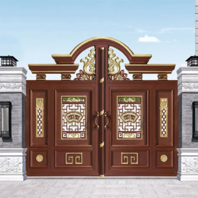 Outdoor luxury double door iron gates entrance main entrance gate stainless steel door design luxury main entrance gate