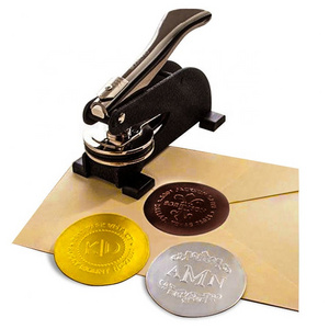 Corporation Office Paper Customize Metal Design Logo Stainless Steel Hand Embossing Personal Seal Stamp