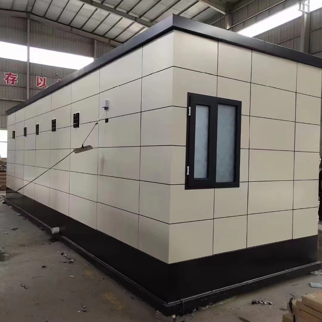 Factory direct sale prefab container house modular toilet camping prefab outdoor mobile toilet with wheels with good price