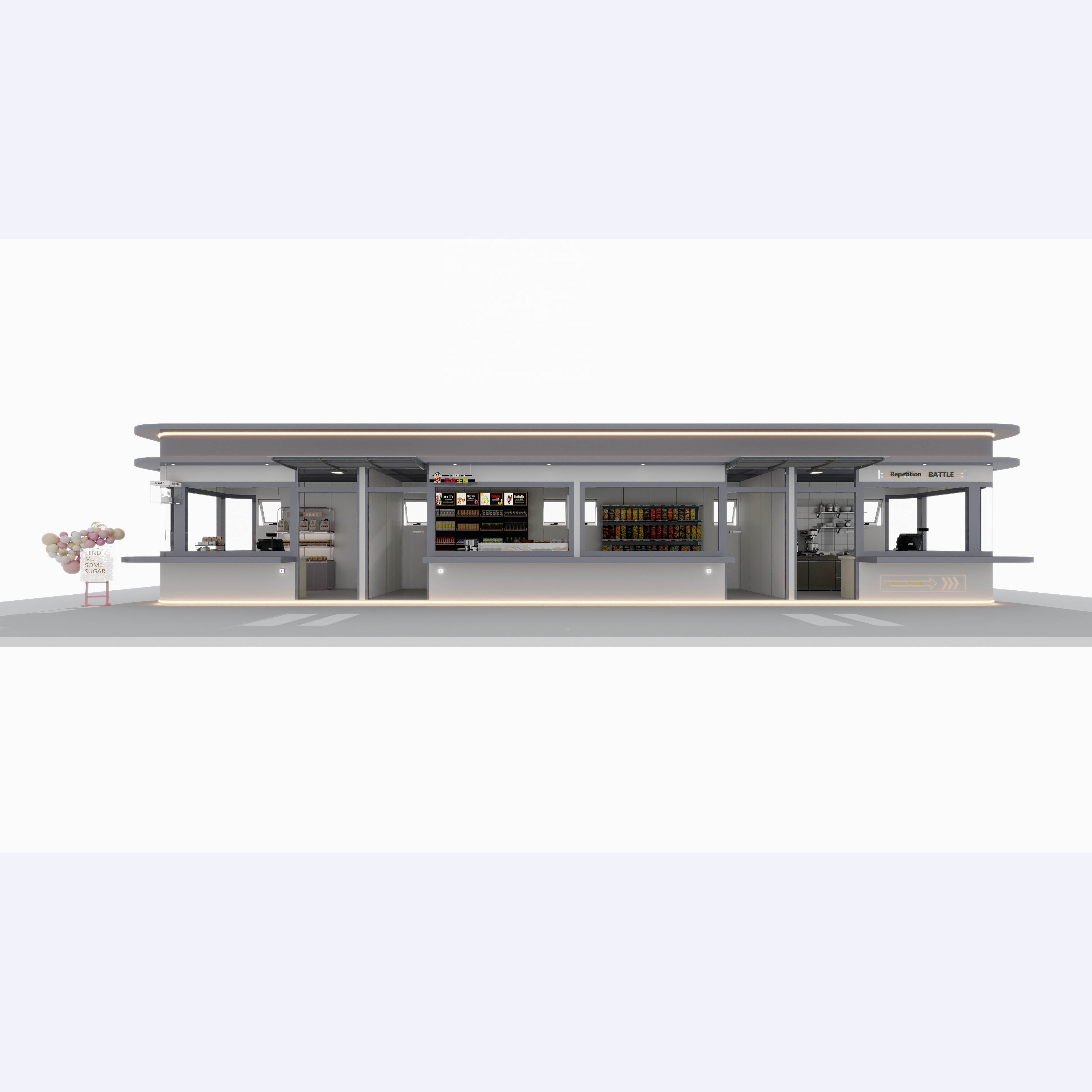 Quick installation design ready made prefab house prefab small house coffee shop for sale