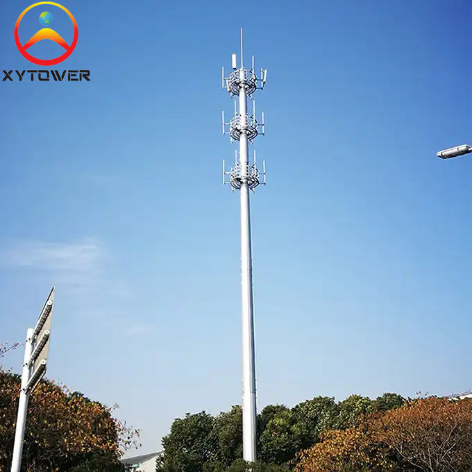 Mobile Cell Phone Communication Gsm Internet 35m Monopole Antenna Telecommunication Towers