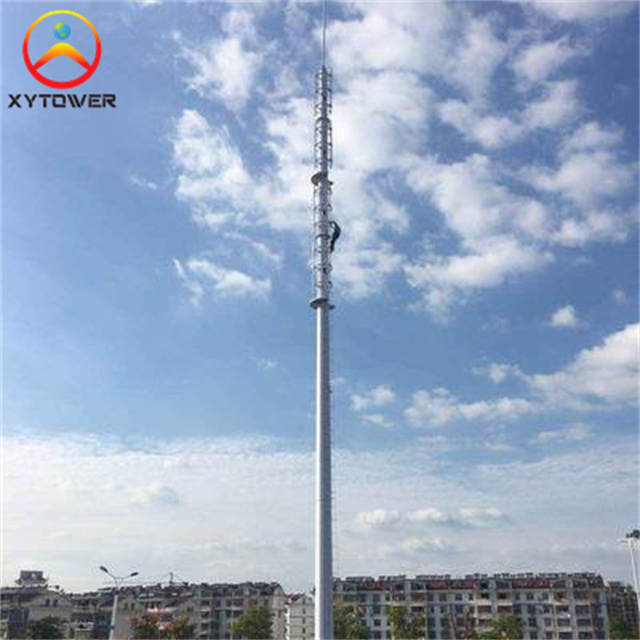 Mobile Cell Phone Communication Gsm Internet 35m Monopole Antenna Telecommunication Towers