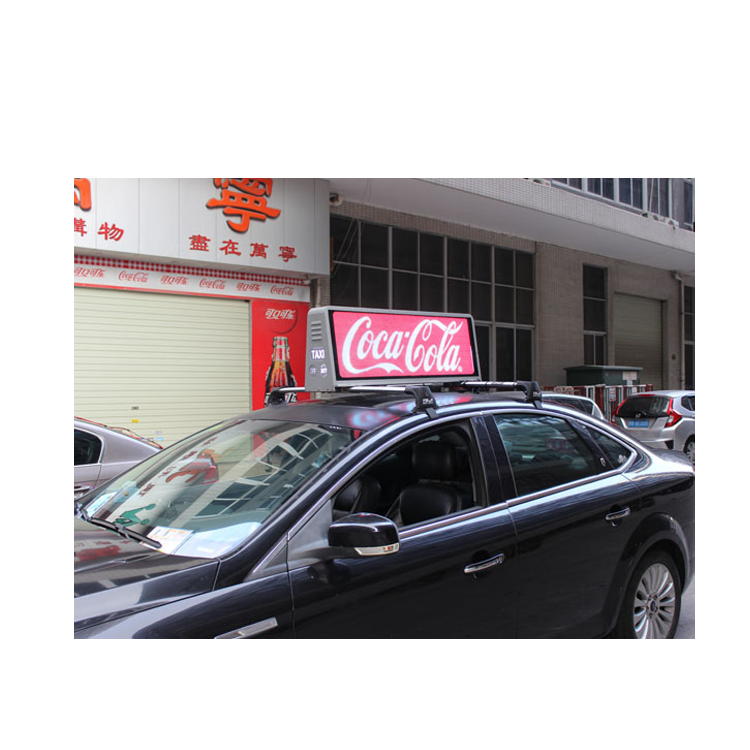 3G 4G WiFi taxi roof video display car top led screen for P5 Digital led taxi car top advertising signs