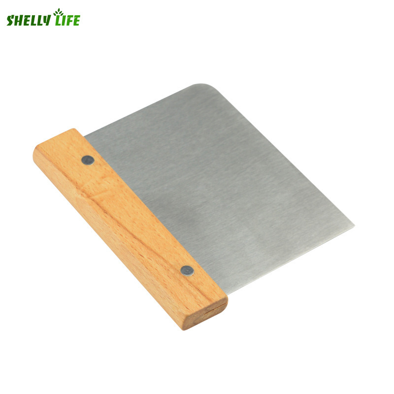 Factory custom Supplier New Style Baking Utensil Stainless Steel Sourdough Cutter Bread Scraper with wood handle