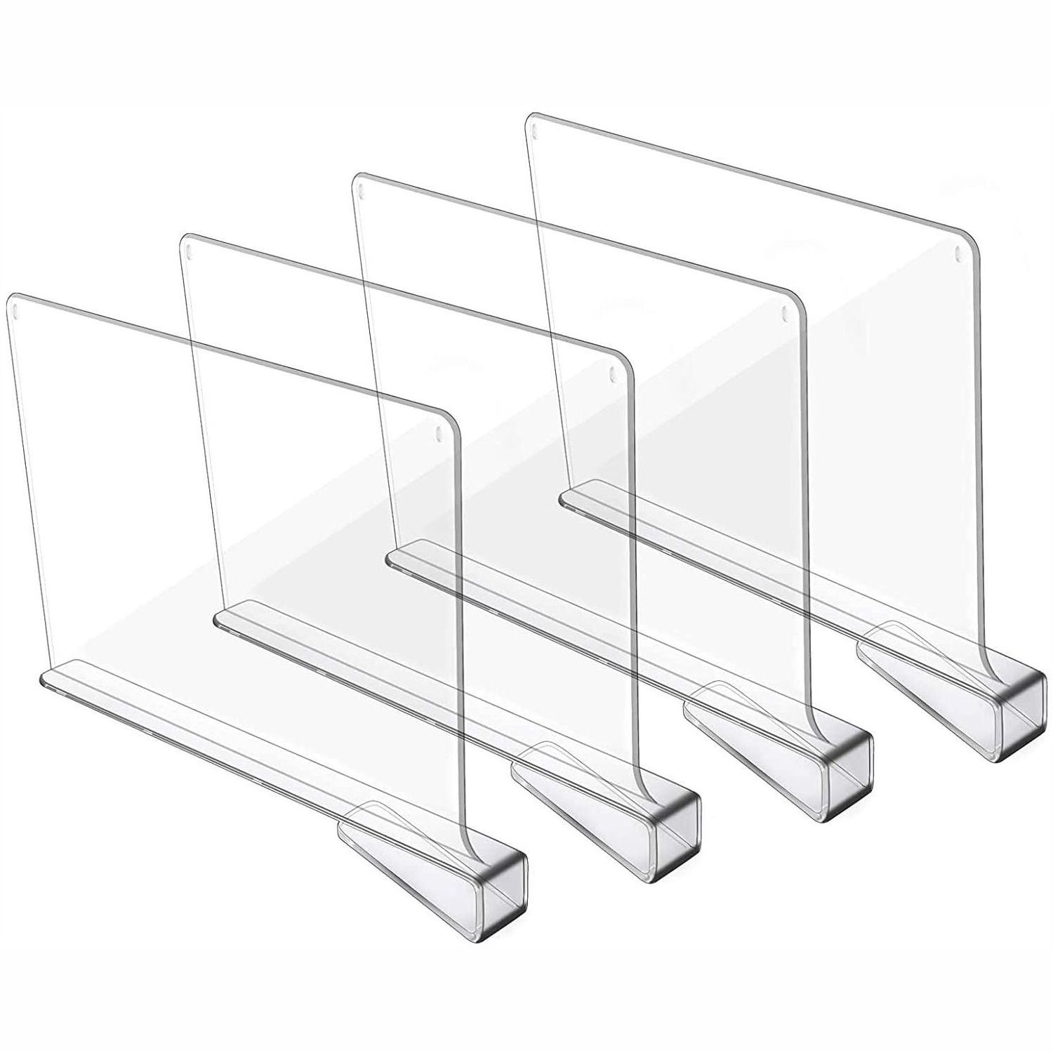 Acrylic 2/4/6 Pack Clear Closet Home Use Acrylic Closet Wardrobe Shelf Bookcase Divider Baffle