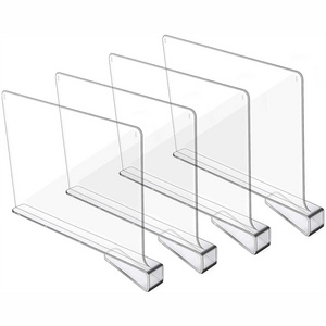 Acrylic 2/4/6 Pack Clear Closet Home Use Acrylic Closet Wardrobe Shelf Bookcase Divider Baffle