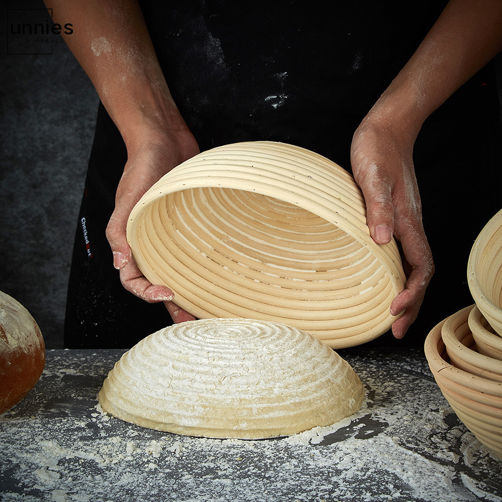 Bread Banneton Proofing Basket Set of 2 Sourdough Baskets with Lame Linen Liner Basting Brush for Making Baking Fermentation