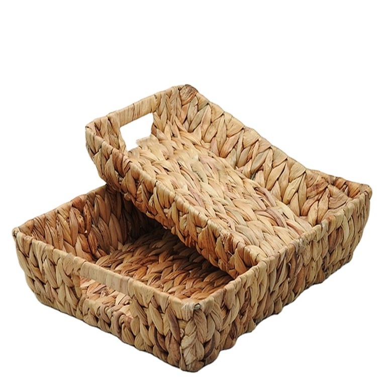 Pure Rattan weaving storage basket with rattan handles