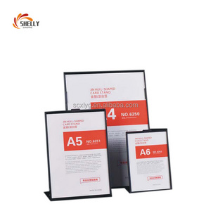 Custom A4/A5/A6 L type Advertising acrylic price tag display stand card menu sign and table top sign holders for restaurant