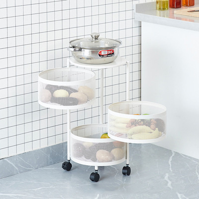 3-5 Layers Vegetable Contain Basket Room Storage Shelf Metal Round Kitchen Storage rack Or Fruit Storage Shelf