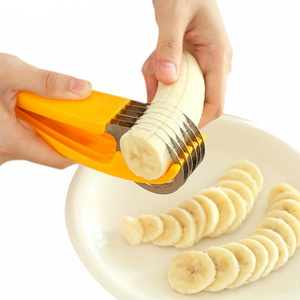 Kitchen Accessories Banana Slicer Fruit Vegetable Sausage Slicer Stainless Steel Banana Cutter Salad Sundaes Tools Cooking Tools