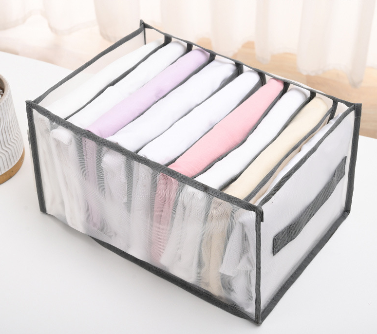 Clothes Storage Box Wardrobe Clothes Jeans Mesh Organizer Washable Closet Organizers For Drawers