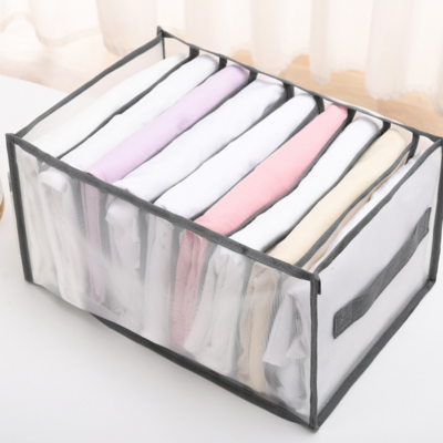 Clothes Storage Box Wardrobe Clothes Jeans Mesh Organizer Washable Closet Organizers For Drawers