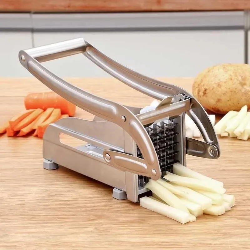 Commercial Manual Handheld Potato Vegetable Slicer Potato Fry Cutter Stainless Steel French Fry Cutter With Suction Cups